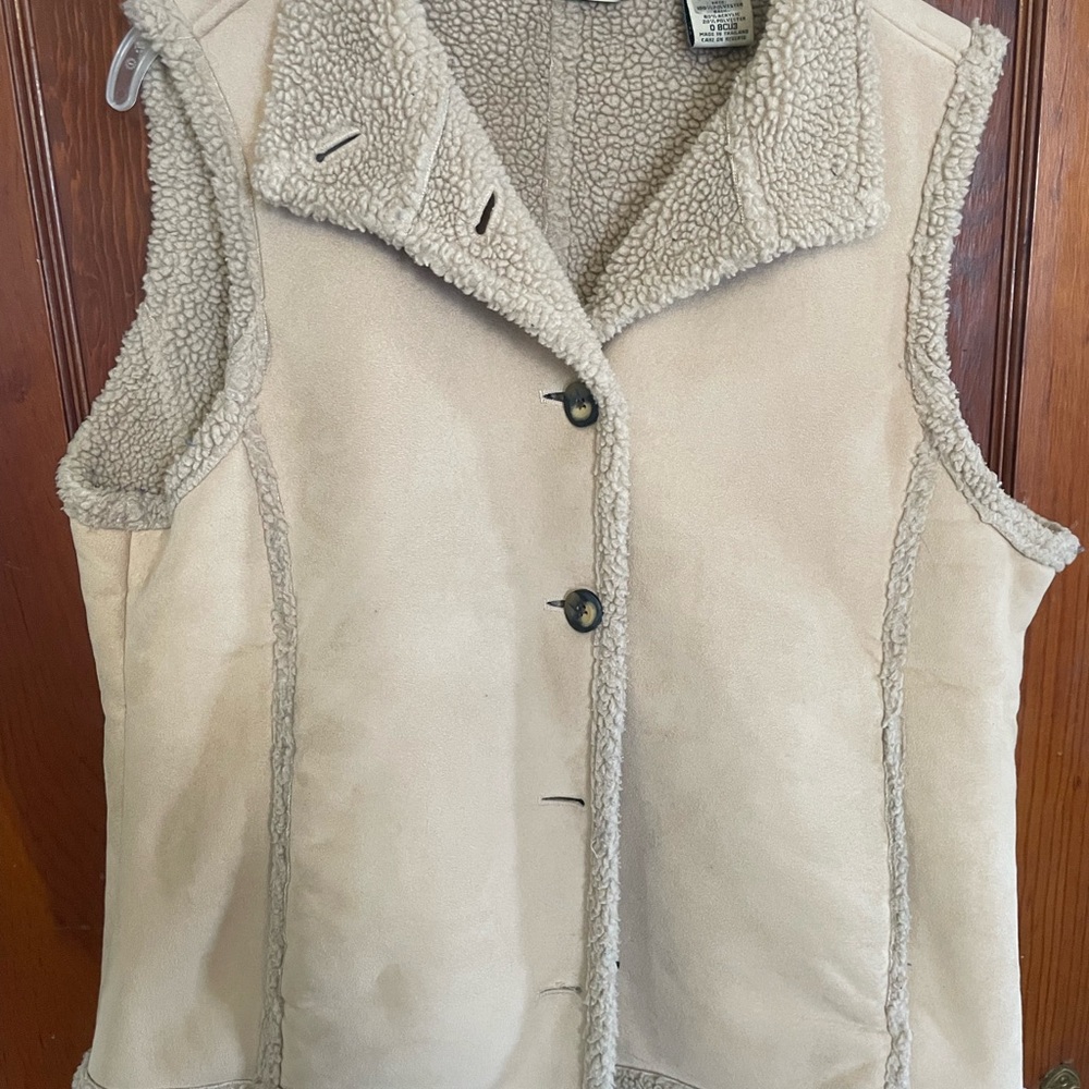 L.L. Bean Beige Shearling Vest